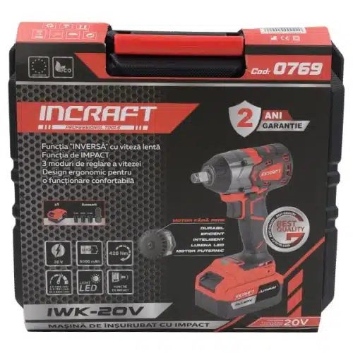 mașină de înșurubat cu impact INCRAFT IWK-20V-13