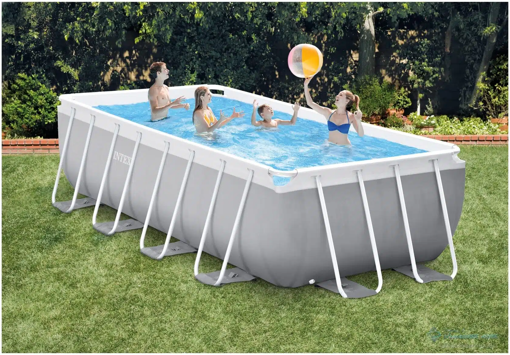 Piscină PRISM FRAME RECTANGULAR 488x244x107cm, 10874L, INTEX, cadru metalic, pompă-filtru, scară, covoraș, copertină, 26792 2
