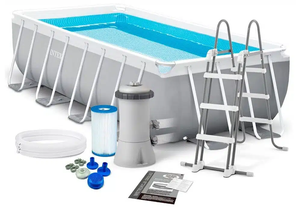 Piscină PRISM FRAME RECTANGULAR 488x244x107cm, 10874L, INTEX, cadru metalic, pompă-filtru, scară, covoraș, copertină, 26792 6