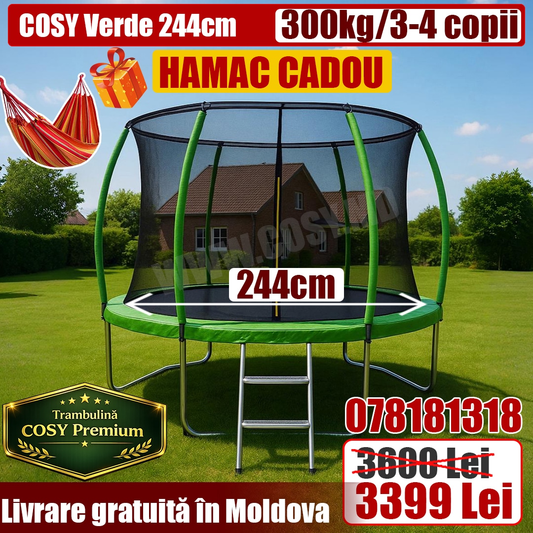 Trambulina COSY 2.44m – Verde Trambulina COSY 2.44m – Verde