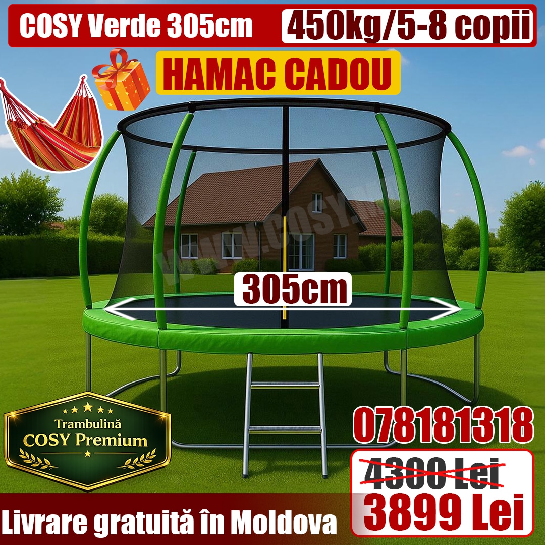 Trambulina COSY 3.05m – Verde Trambulina COSY 3.05m – Verde