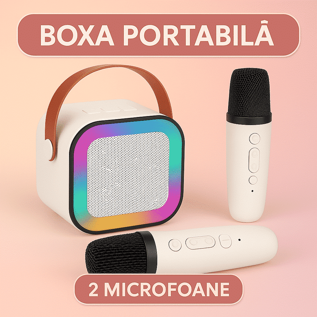Boxa Portabila cu 2 Microfoane Wireless main
