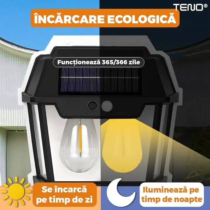 Set 3 Lămpi de Perete Solare cu senzor de mișcare 3