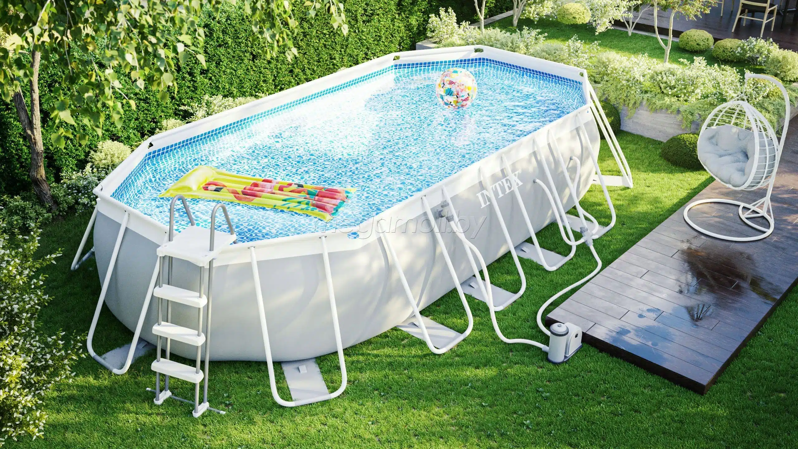 Piscină PRISM FRAME Oval Pool 610x305x122cm, 18202L, INTEX, cadru metalic, pompă-filtru, scară, husă, covoraș 26798 3