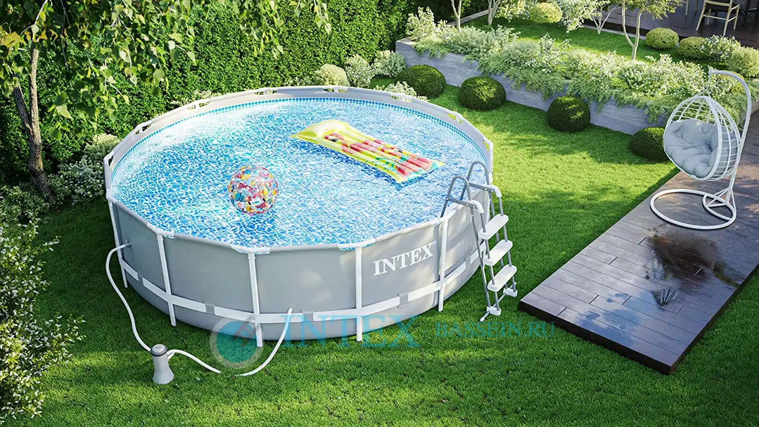 Piscină PRISM FRAME PREMIUM 457×107cm, 14614L , INTEX, cadru metalic, pompă-filtru, scară, covoraș, copertină, 26724 3