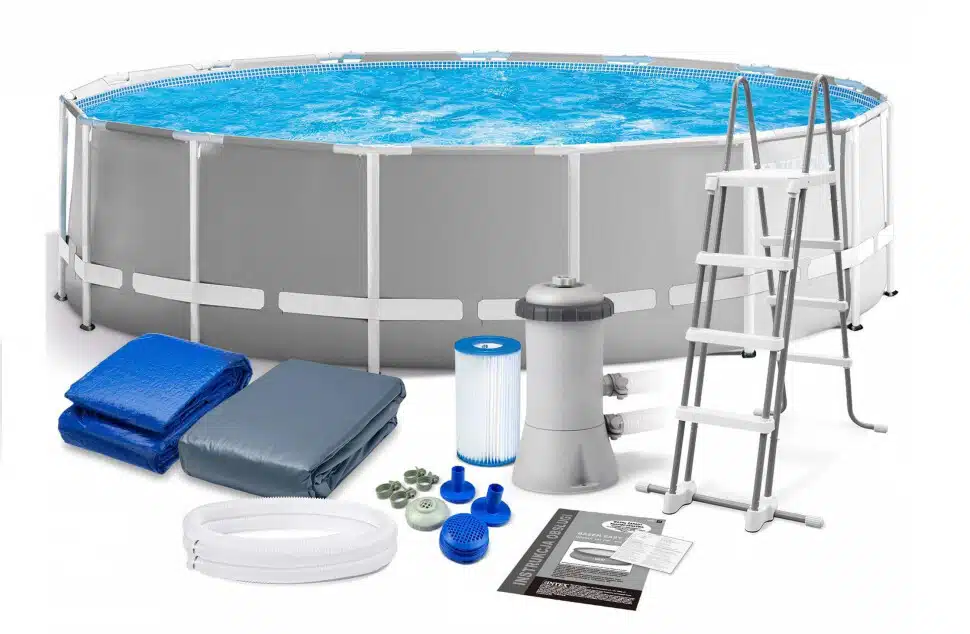 Piscină PRISM FRAME PREMIUM 457×107cm, 14614L , INTEX, cadru metalic, pompă-filtru, scară, covoraș, copertină, 26724 5