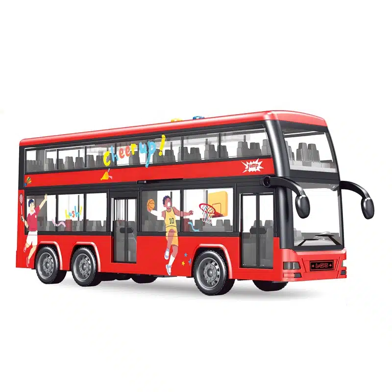 Autobuz Inerțial cu Două Etaje pentru Copii – (Înainte-Înapoi) cu Lumină și Muzică 3