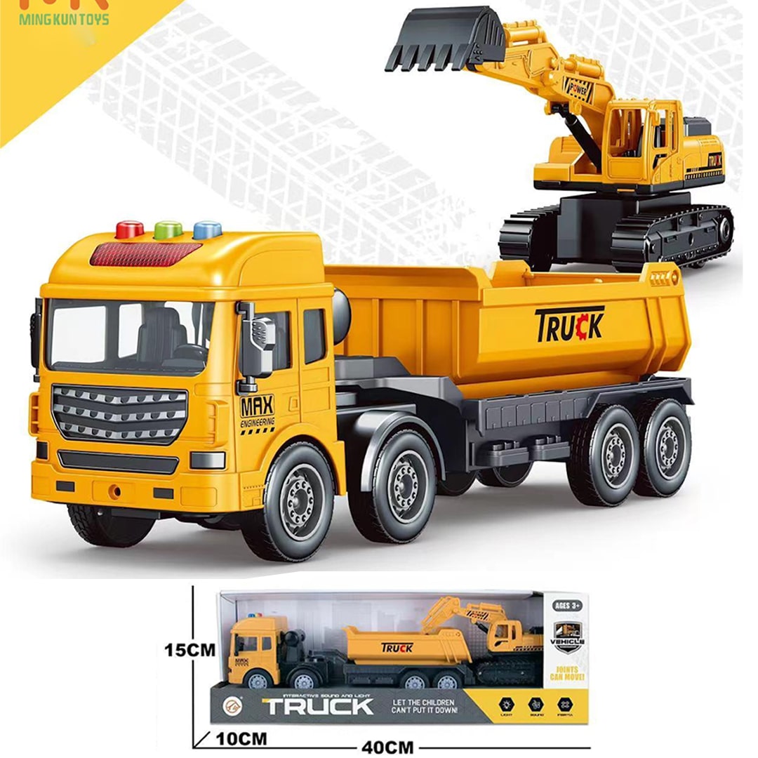 Camion Basculant Mare + Excavator – Jucărie pentru Copii cu Efecte de Lumină și Sunet 1 Camion Basculant Mare + Excavator – Jucărie pentru Copii cu Efecte de Lumină și Sunet 1