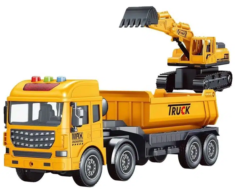 Camion Basculant Mare + Excavator – Jucărie pentru Copii cu Efecte de Lumină și Sunet 4