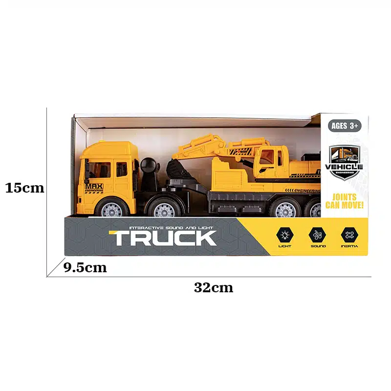 Camion și Excavator Inerțial pentru Copii – (Înainte-Înapoi) cu Lumină și Muzică 5