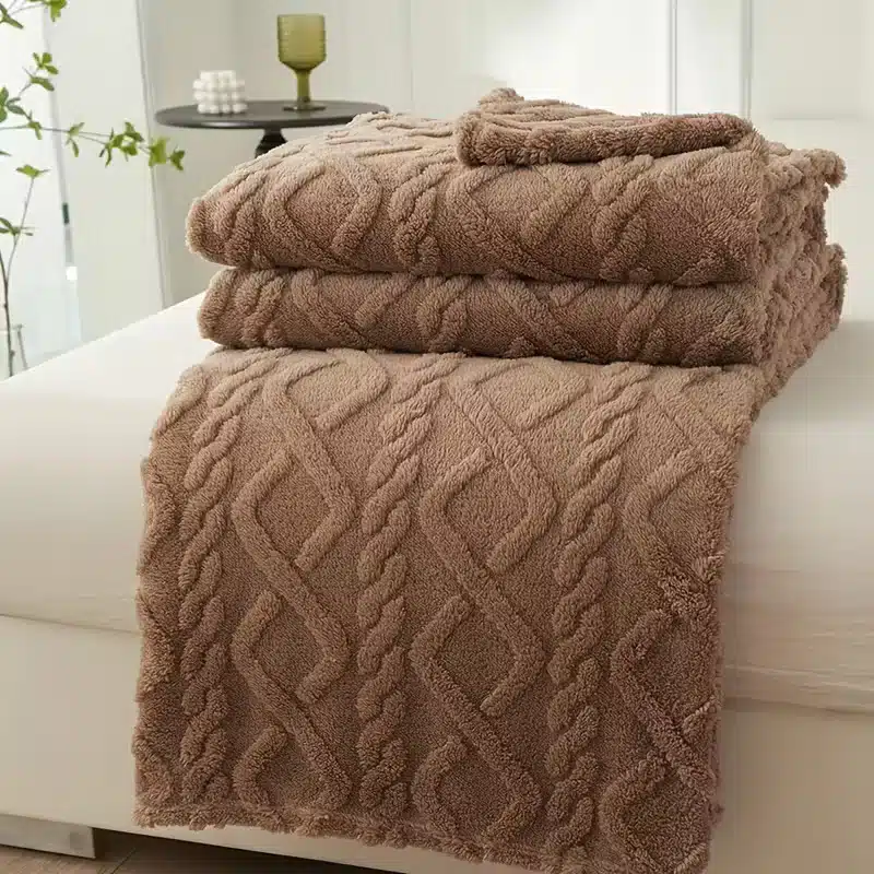 Pătură Dublă Blană Eco 200x230cm, 2kg greutate , Blăniță Maro, Tapițerie 435 gm² ,Calitate Premium, Moale și Călduroasă, Maro 8