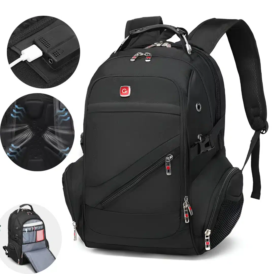 Rucsac Multifuncțional Grissom cu Compartimente Multiple – Perfect pentru Călătorii și Laptop + husă de ploaie cadou main
