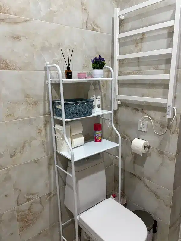 Raft de depozitare pentru WC 152x47x25 cm, 3 polițe , Alb - review -2