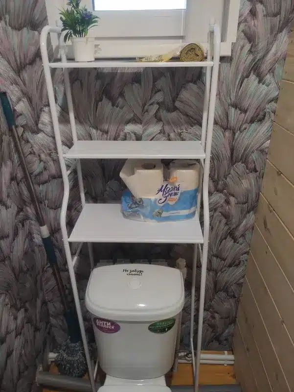 Raft de depozitare pentru WC 152x47x25 cm, 3 polițe , Alb - review - 3