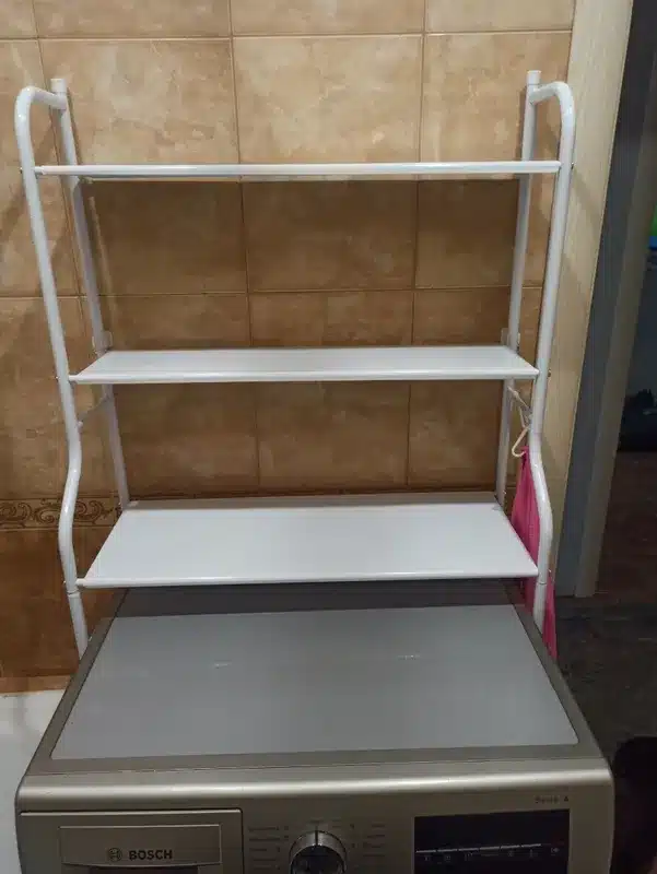 Raft de depozitare pentru mașina de spălat 160x65x25 cm, 3 polițe , Alb - review - 4